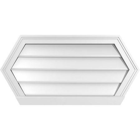 Ekena Millwork Half Round Surface Mount PVC Gable Vent w/ 2"W x 2"P Brickmould Sill Frame, 32"W x 16"H GVPHR32X1603SN